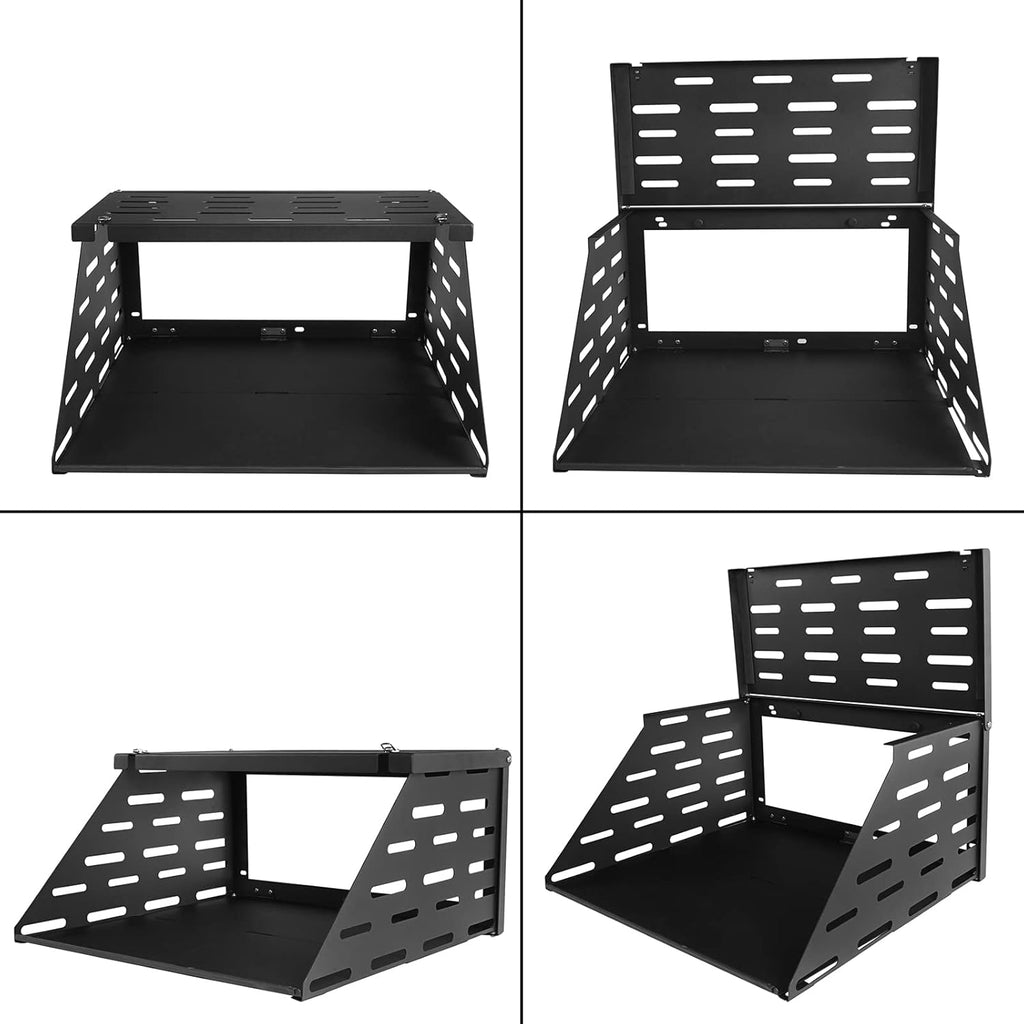 2-Tier Foldable Tailgate Table Camping Cargo Shelf U97227