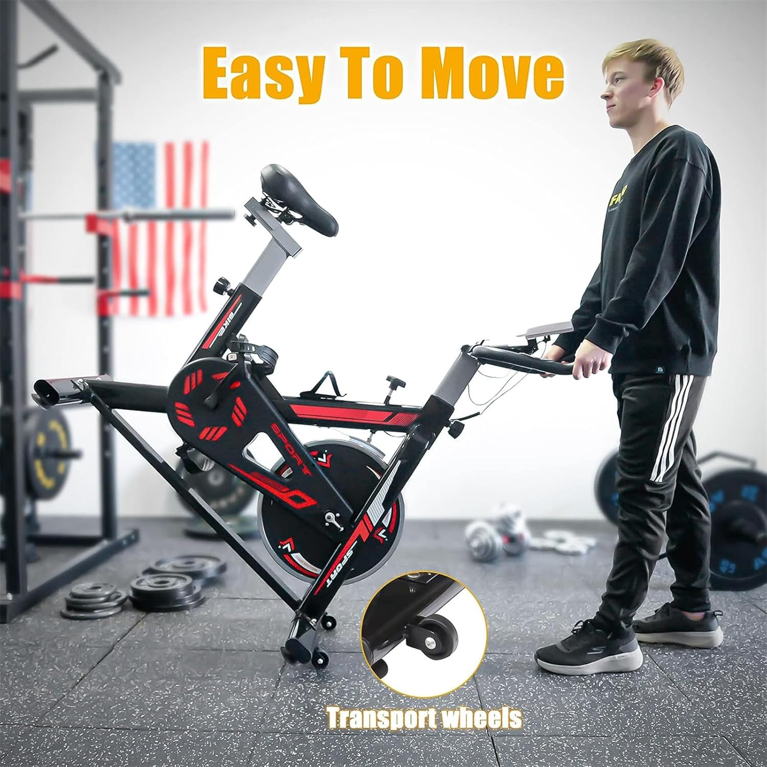 Exercise Stationary Bike with LCD Monitor V2476