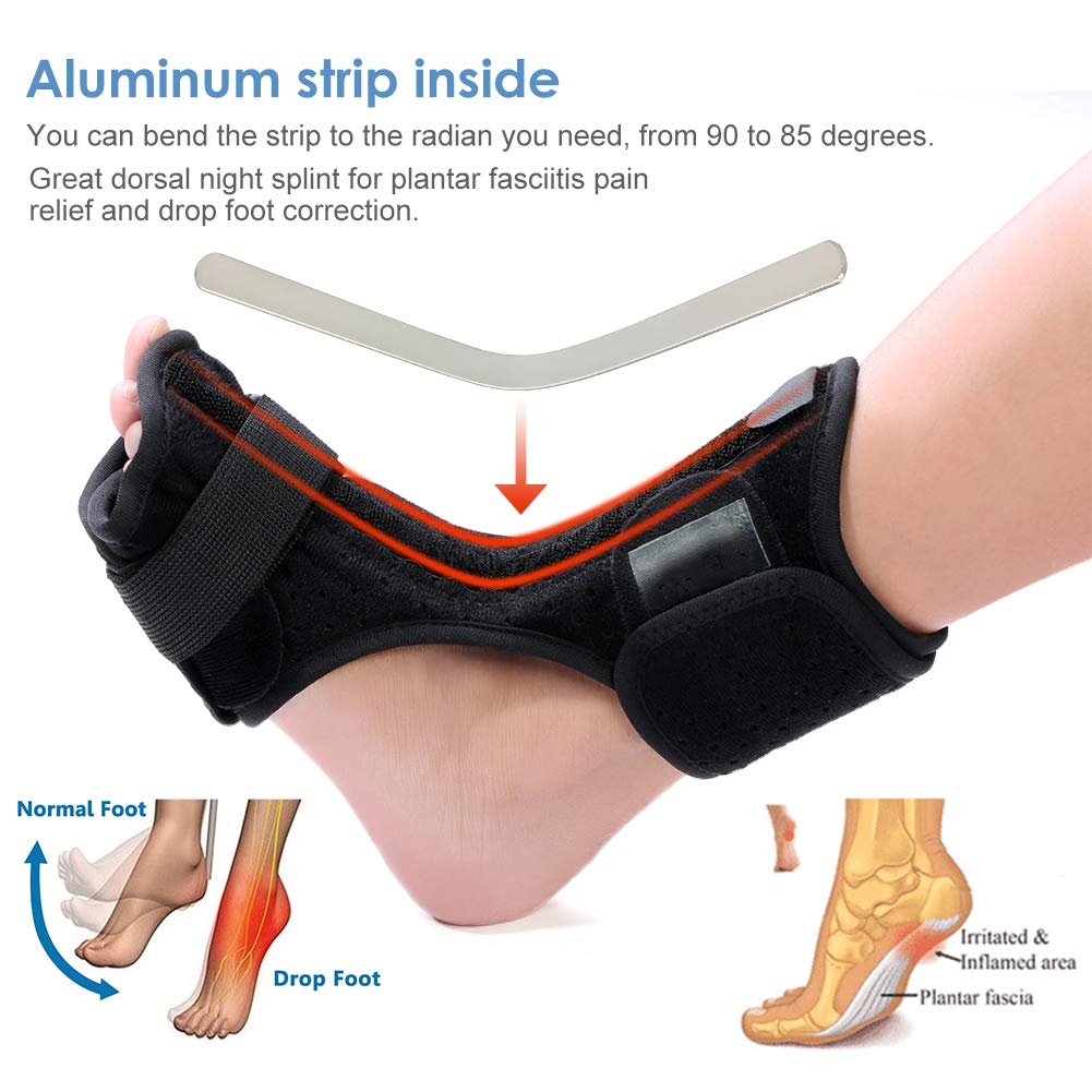 Adjustable Plantar Fasciitis Night Splint Orthotic Brace with Spiky Massage Ball W961542