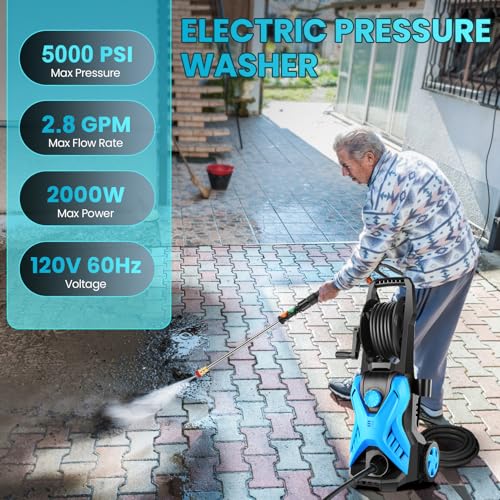 5000 PSI Adjustable Electric Pressure Washer with 33ft Pressure Hose and Foam Cannon Z529063
