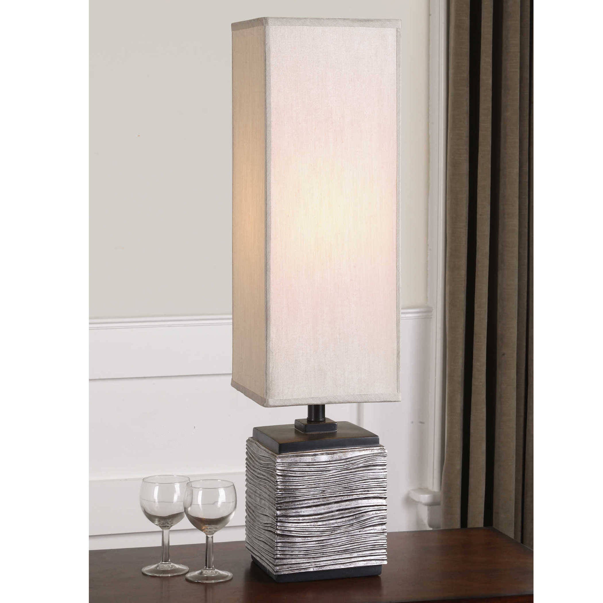 Antiqued Silver Buffet Lamp W726