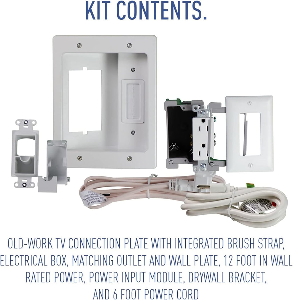 White TV Outlet Wall Kit K4909