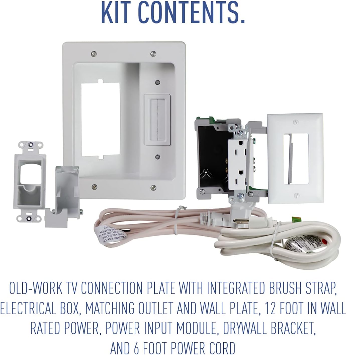 White TV Outlet Wall Kit K4909
