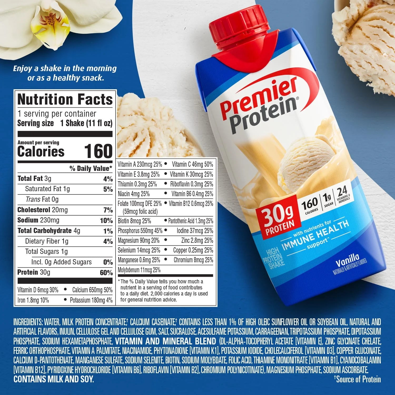 Chocolate Protein Shake, 30g Protein, 11 fl oz, 12 Ct H354698