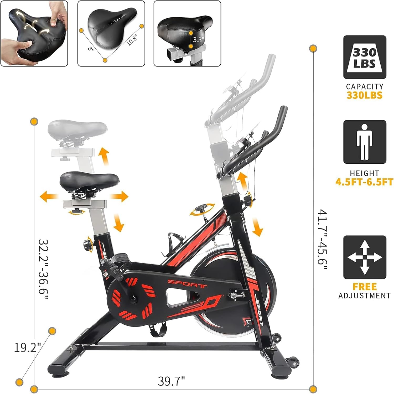 Exercise Stationary Bike with LCD Monitor V2476