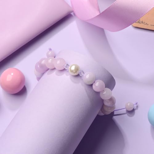 Purple Beads Pearl Charm Bracelet Adjustable Length K35709