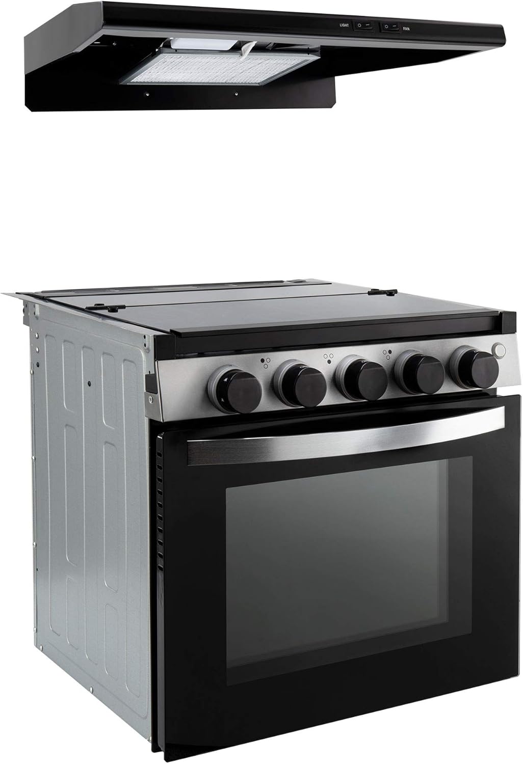Black Gas Range 21" Tall with Vented Range Hood B853226