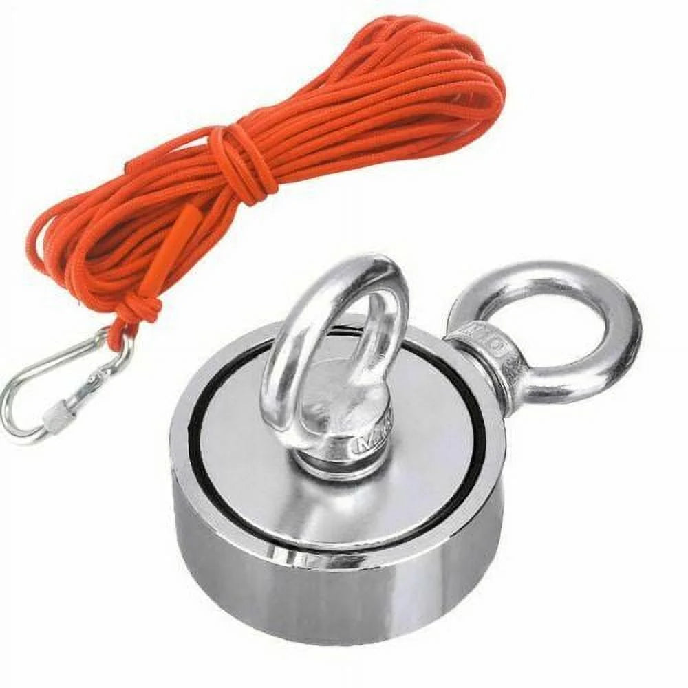 1300 Lbs Pull Force Neodymium Fishing Magnet Kit with Rope and Carabiner U6365