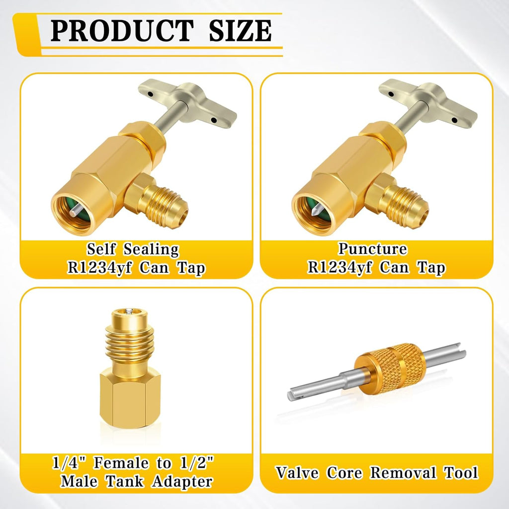 R1234YF Refrigerant Dispenser Set with Valve Core Removal Tool H558940