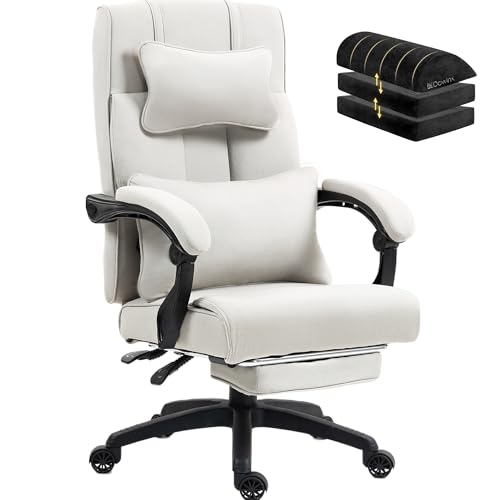 Black Fabric Executive Office Chair with Footrest N286
