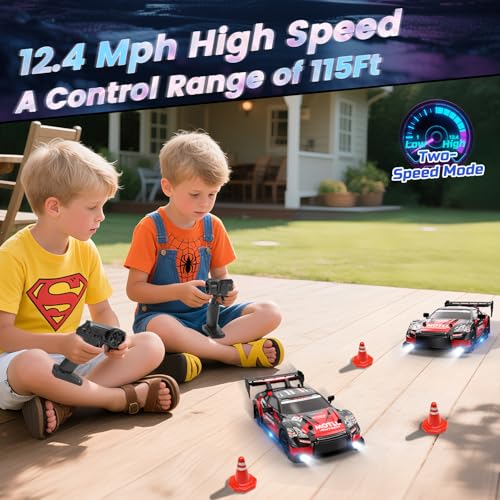 RC Drift Car 4WD 2.4GHz Remote Control Car with 2 Car Shells, LED Lights, Two Batteries, Drifting Tires E309
