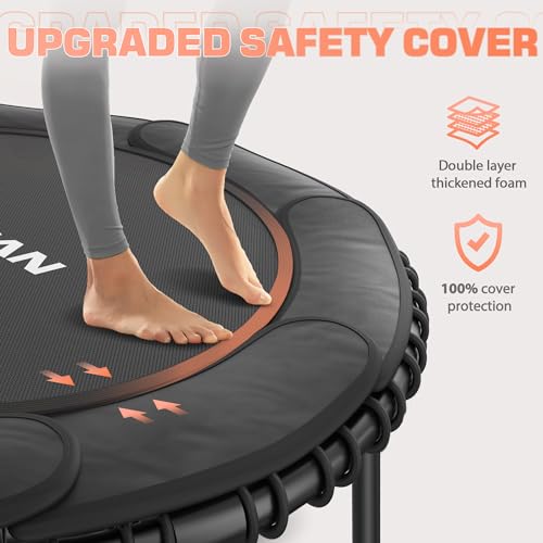 40"/48" Foldable Mini Trampoline with Durable Bungees F79457