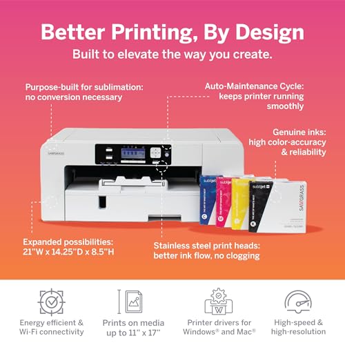 Sublimation Printer Starter Bundle with SubliJet UHD Inks and TruePix Sublimation Paper L5429