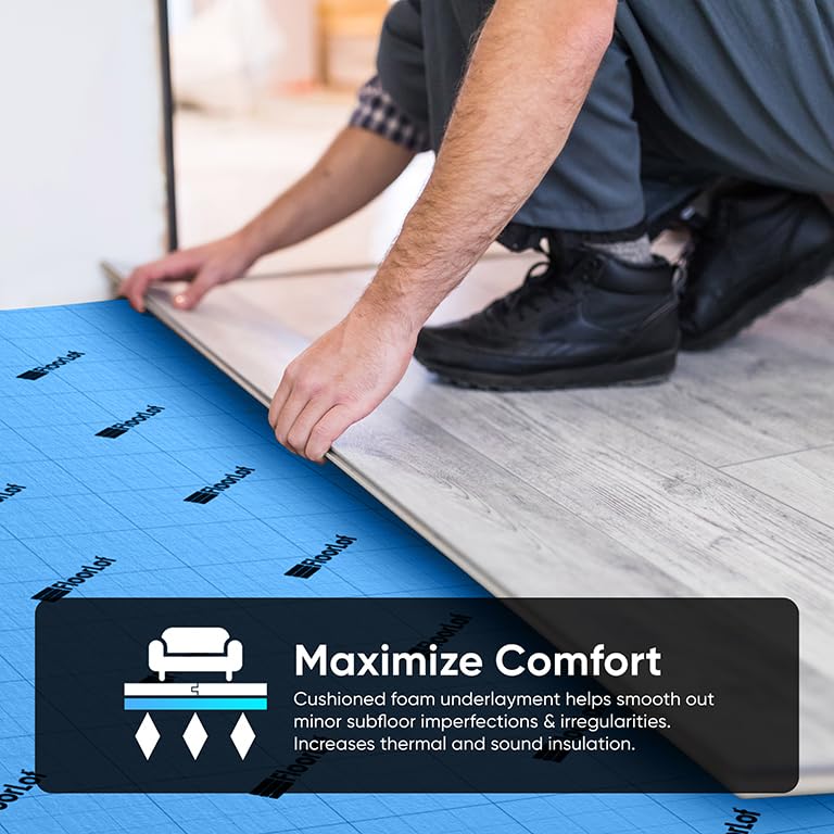 Underlayment with Moisture Barrier for Laminate and Wood Floors (200 sq.ft Roll) D83942