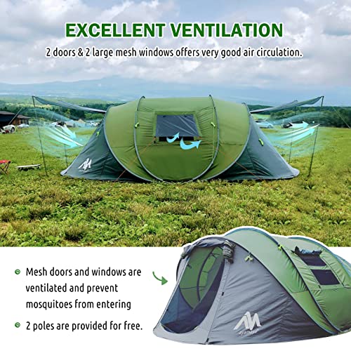 6 Person Double Layer Waterproof Instant Tent with Vestibule & Porch V908761