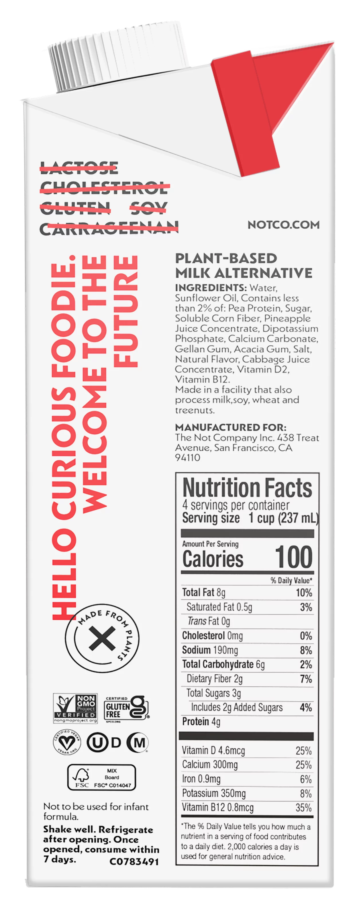 32 Fl Oz Pack of 6 Shelf-Stable Plant Based Milk R61156