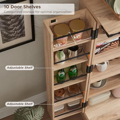 Off White Tall Kitchen Pantry with Barn Doors E43825