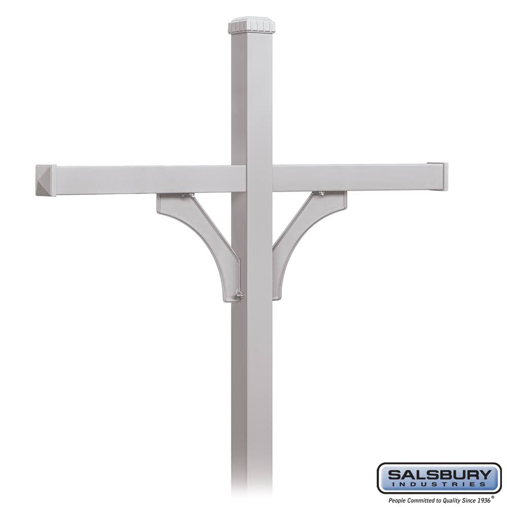 Silver 2 Sided Post for 4 Roadside Mailboxes S62299