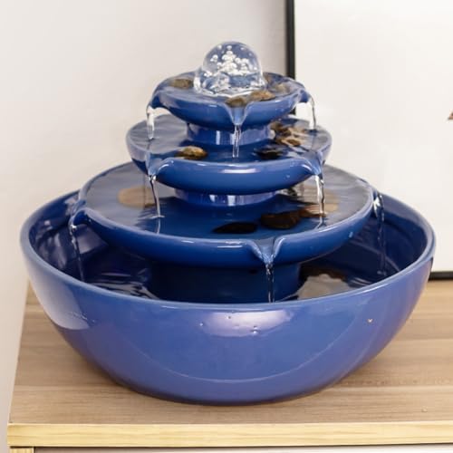 Blue Ceramic Tabletop Fountain I727228