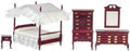 Mahogany Victorian Bedroom Furniture Set with Canopy 4 Poster Bed K837