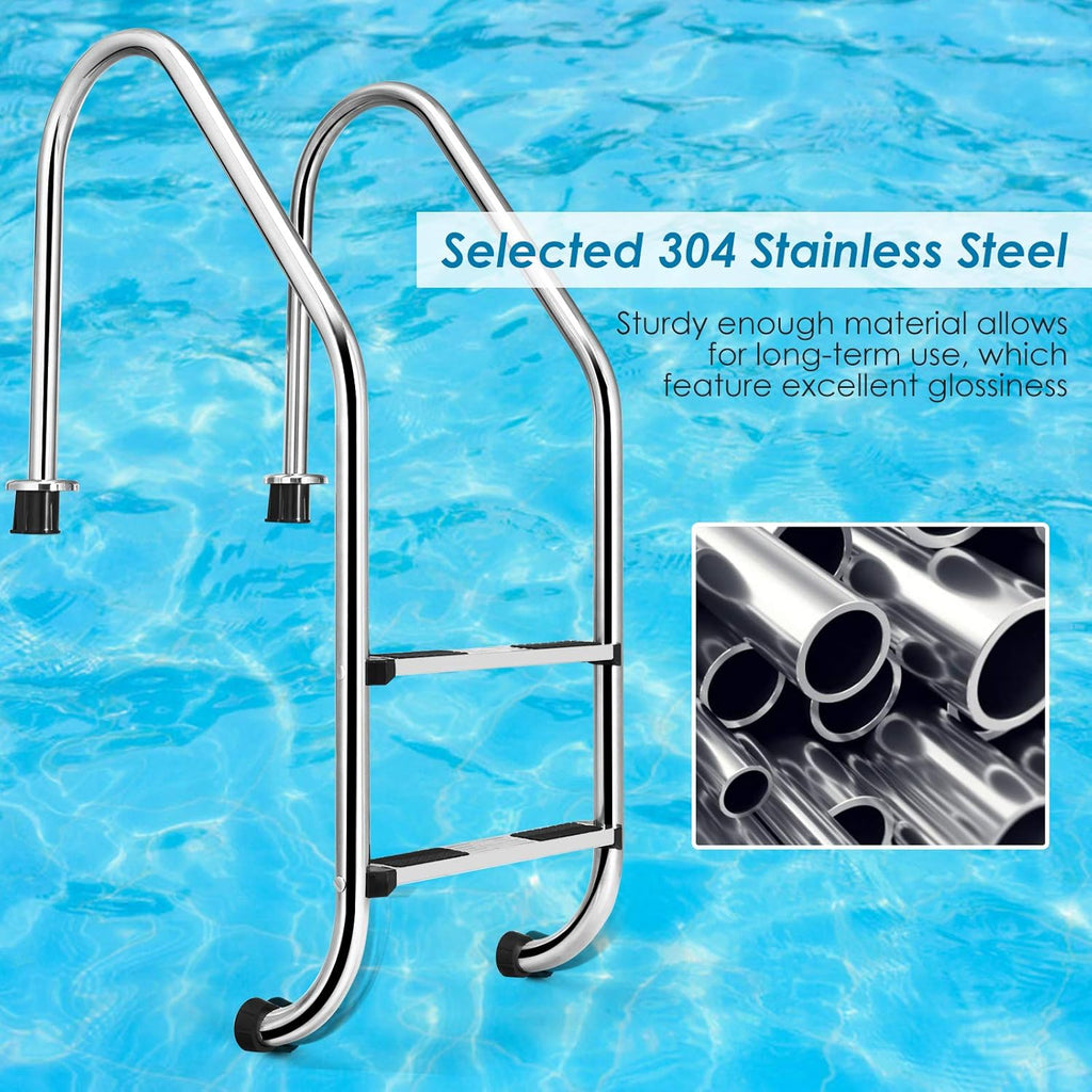 Inground 2-Step Non-Slip Stainless Steel Ladder J342278