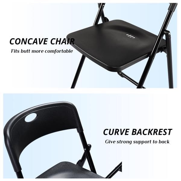 Black 4 Pack Plastic Stackable Folding Chair X25637