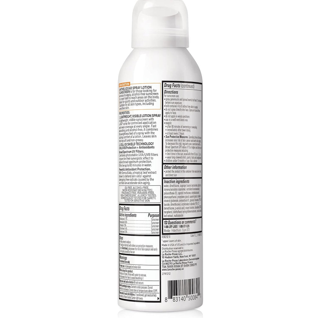SPF 60 Sunscreen Spray Lotion, 5 Fl. Oz. L497