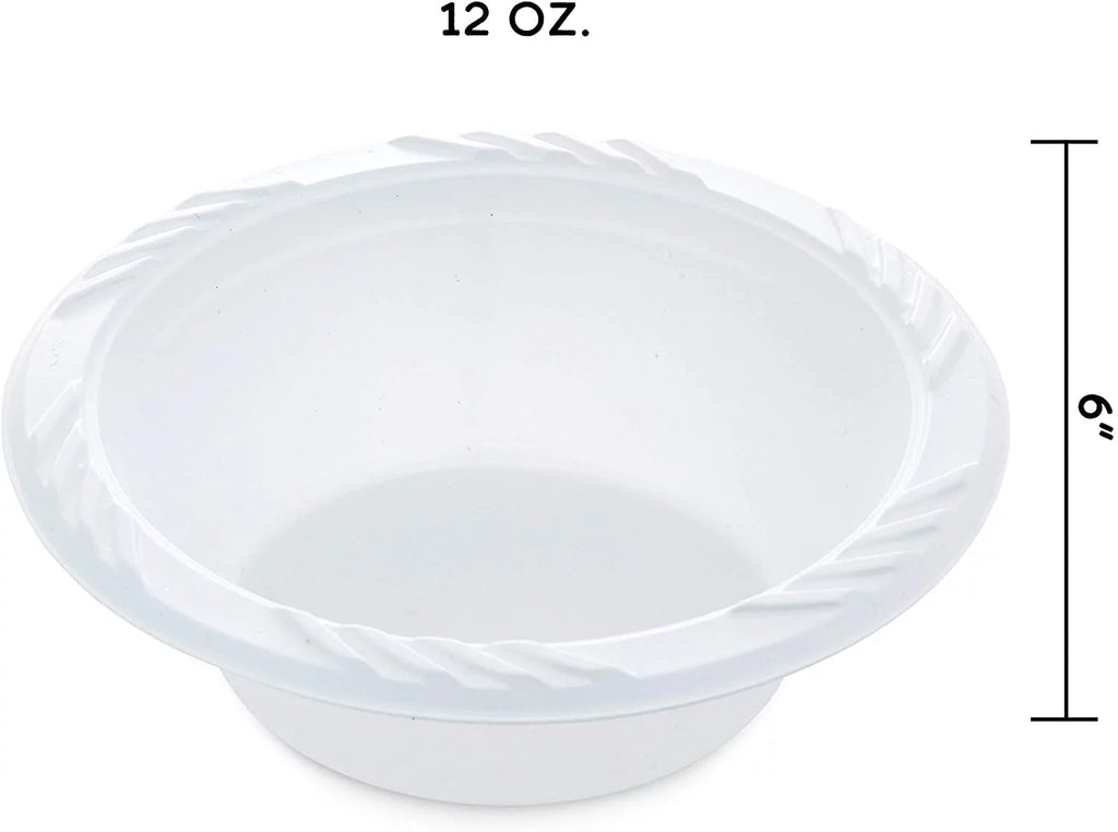 Medium Weight White Disposable 12 oz. Plastic Soup Bowls 800CT N6339