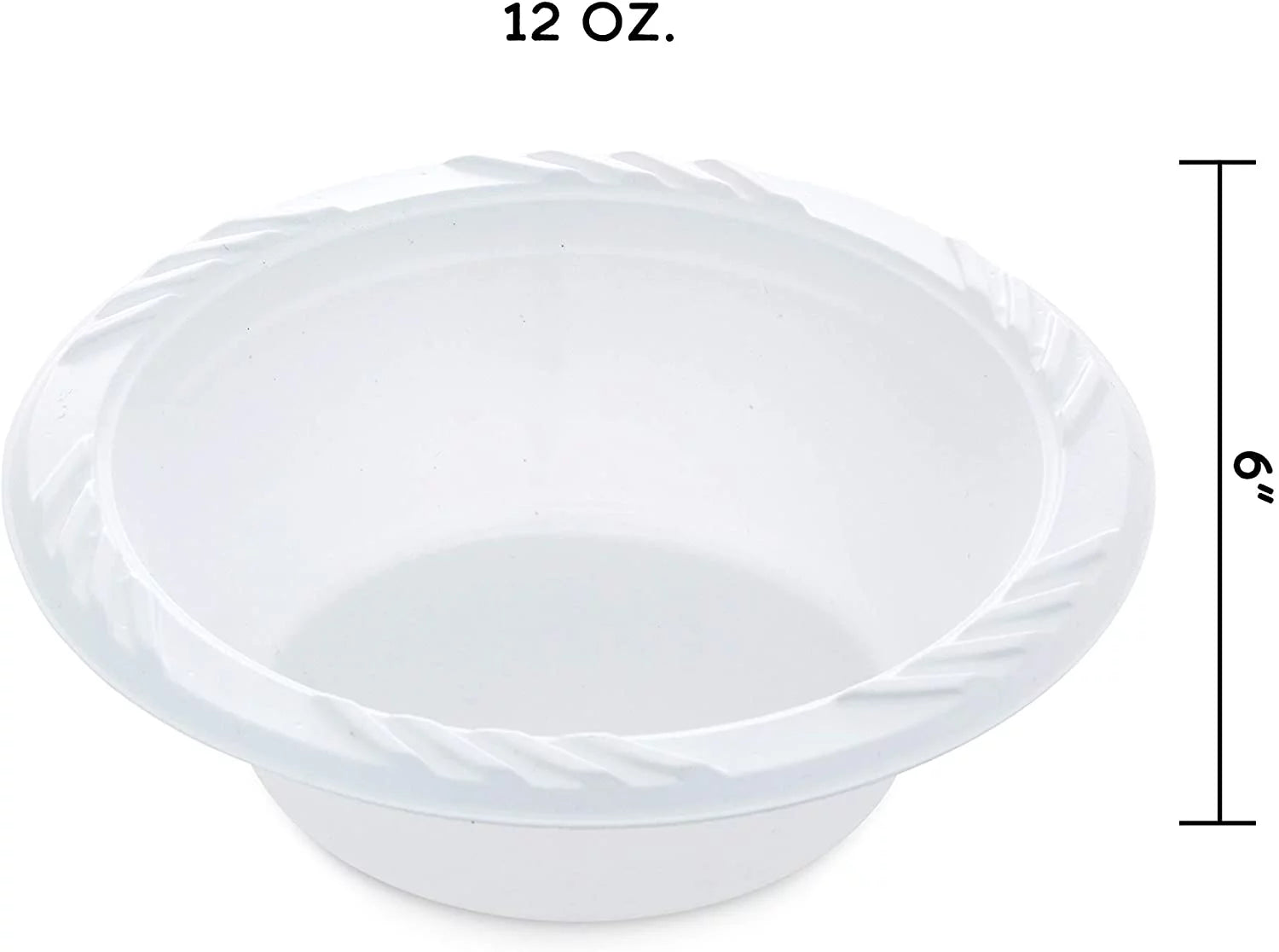 Medium Weight White Disposable 12 oz. Plastic Soup Bowls 800CT N6339