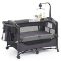 Grey Bassinet with Changing Table and Storage Shelf S8325