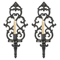 Black Antique Metal Wall Candle Sconce Holder Set of 2 F2471
