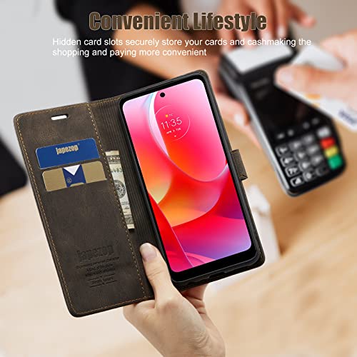 Blue Leather Wallet Case with Card Holder for Moto G Power 2022 C882009