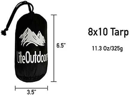 Grey 8' x 10' Ultralight Silnylon Tarp V75258