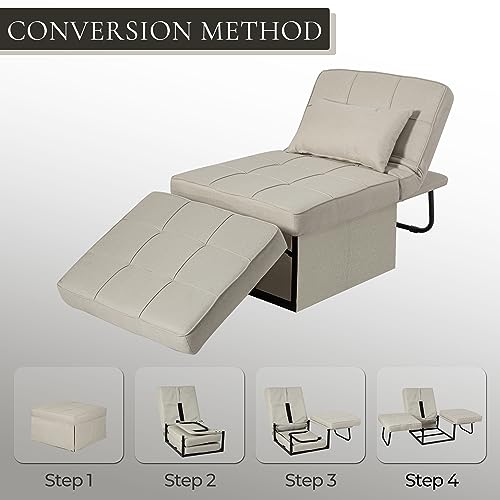 Gray Convertible Chair Bed Sleeper Sofa W376517