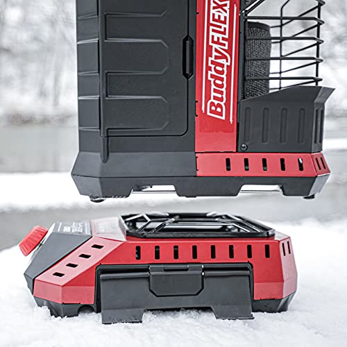 Black/Red Portable LP Gas Heater 4000 to 18000 BTU 3 Setting with Dual Tank Connection I437