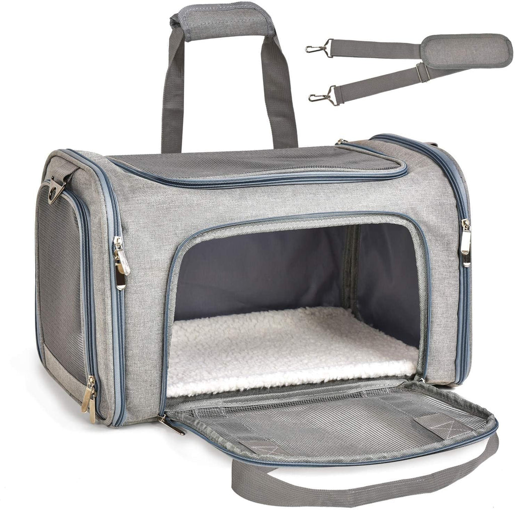 Grey Soft Sided Pet Carrier S7732