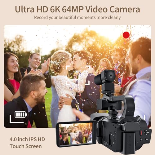 6K 64MP IR Night Vision Digital Camera with 18X Digital Zoom 4.0" Touch Screen WiFi and 64G SD Card V184672