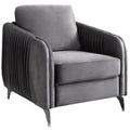 Gray Velvet Accent Arm Chair B99147