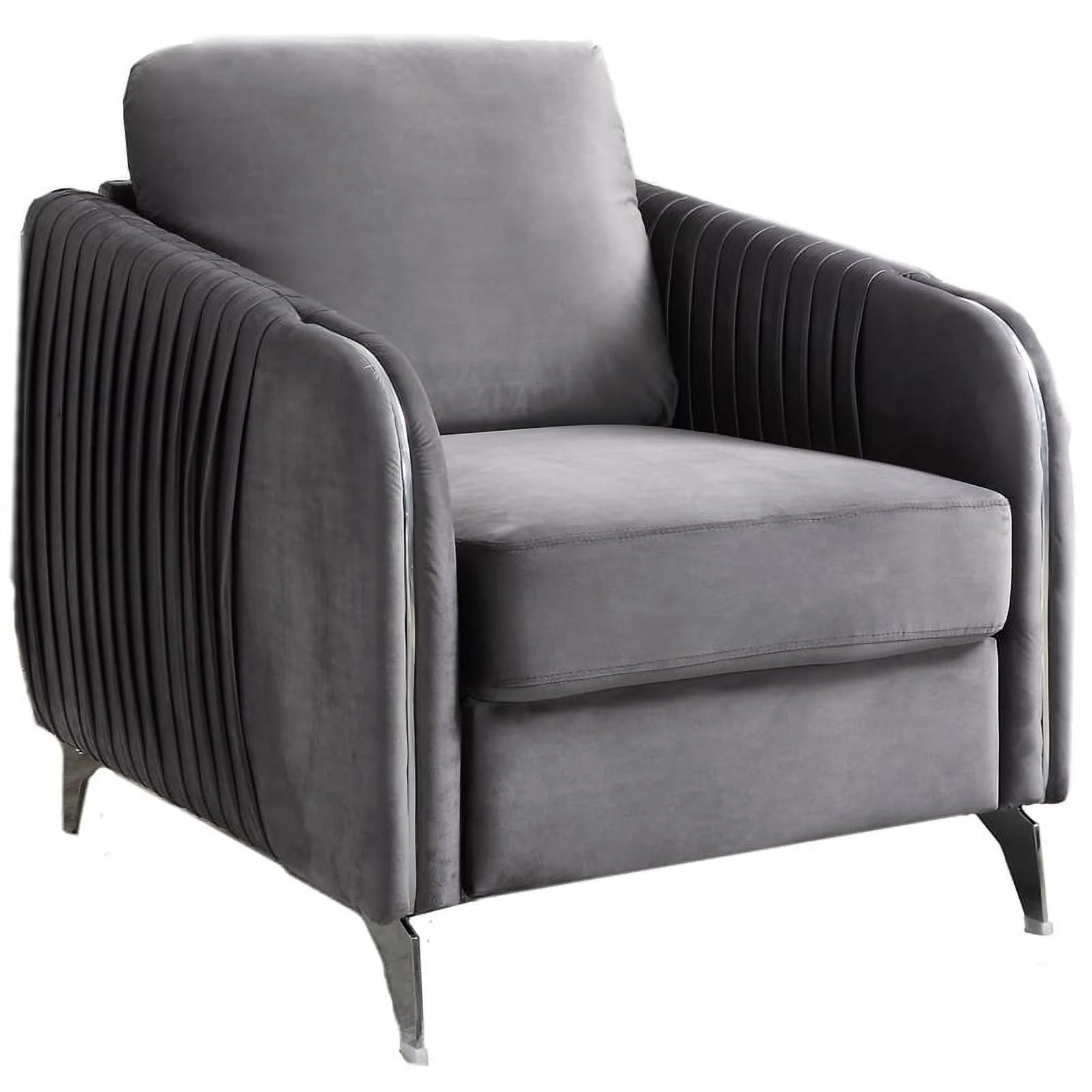 Gray Velvet Accent Arm Chair B99147