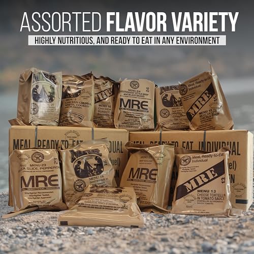 12 MRE Food Pack Meals Ready to Eat with Heater Packs H895866