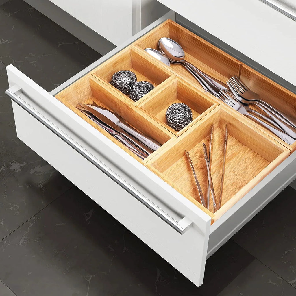 Set of 9 Bamboo Wood Drawer Organizer B1884