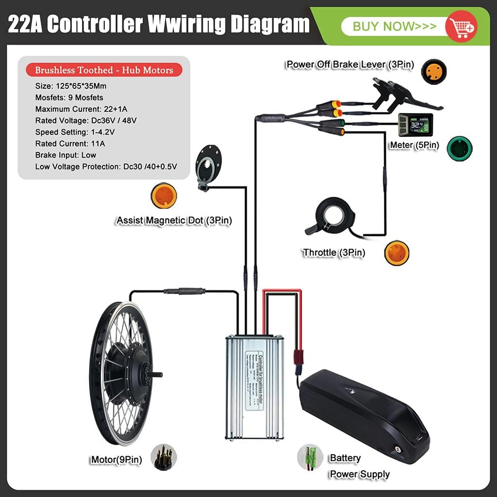 48V 500W 26 Front Wheel Electric Bicycle Motor Kit A3540