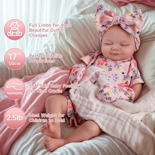 17-Inch Silicone Full Body Reborn Baby Doll C532541