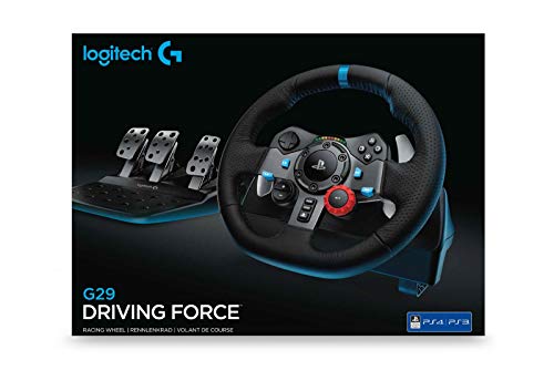 Black Leather Steering Wheel with Floor Pedals V5109