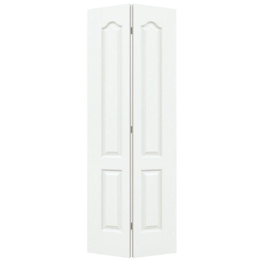 24 in. x 80 in. White Painted Molded Composite MDF Closet Bi-Fold Door M328599
