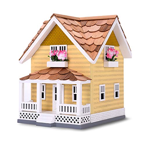 Decorative Wooden Birdhouse with Blue Roof T290528
