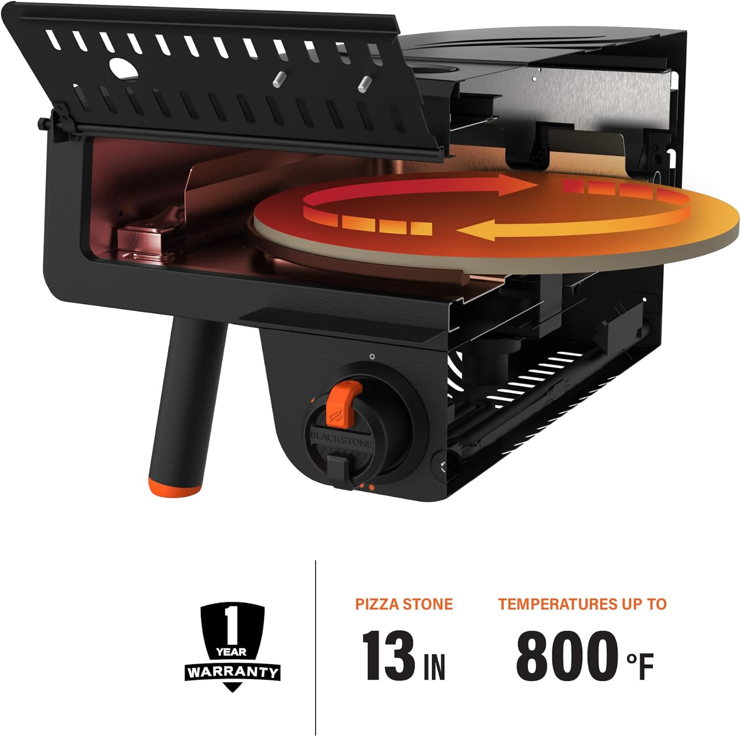 Black Tabletop Pizza Oven with 13” Rotating Pizza Stone C33339