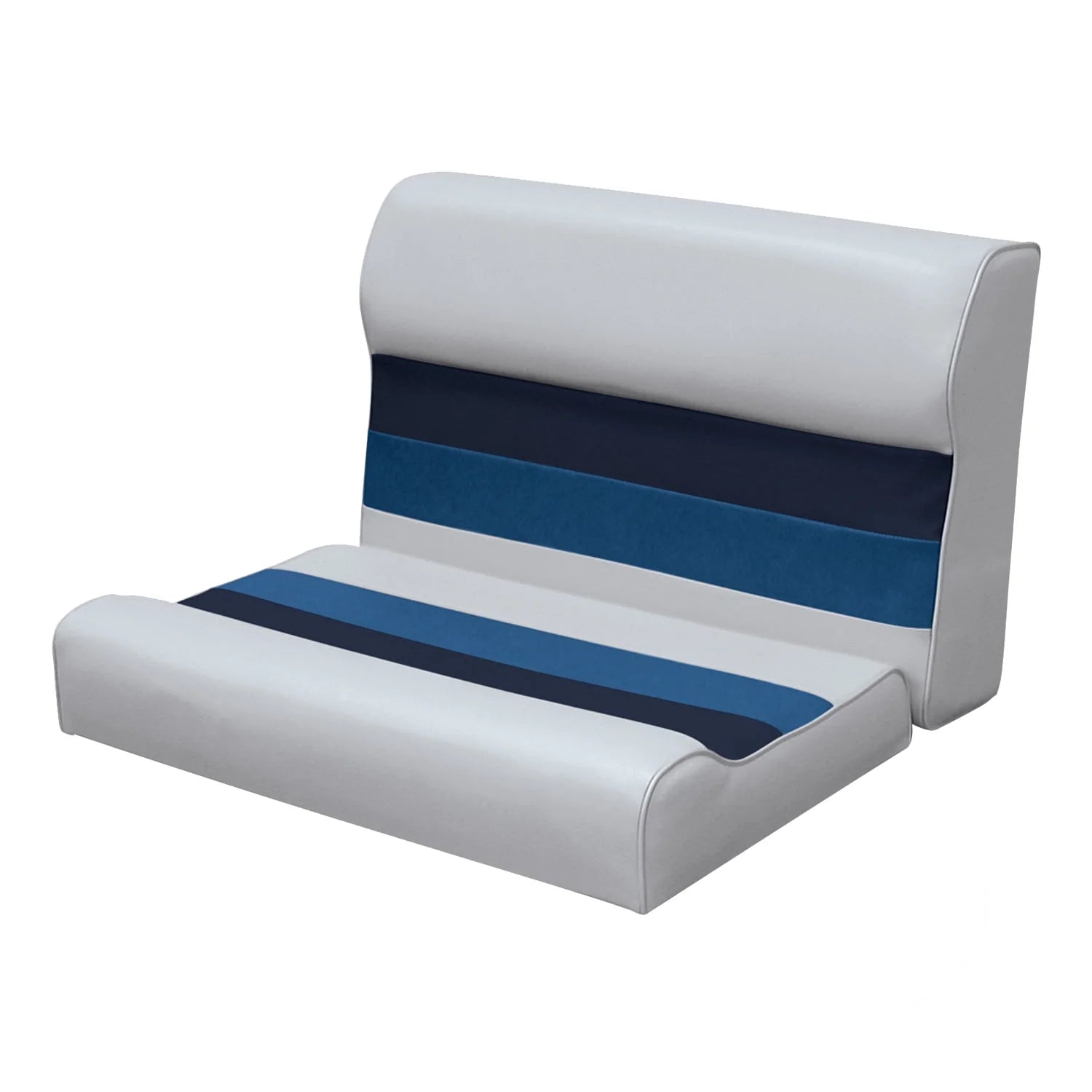 Grey Navy Blue Pontoon Bench Seat and Backrest Cushion Set V5187