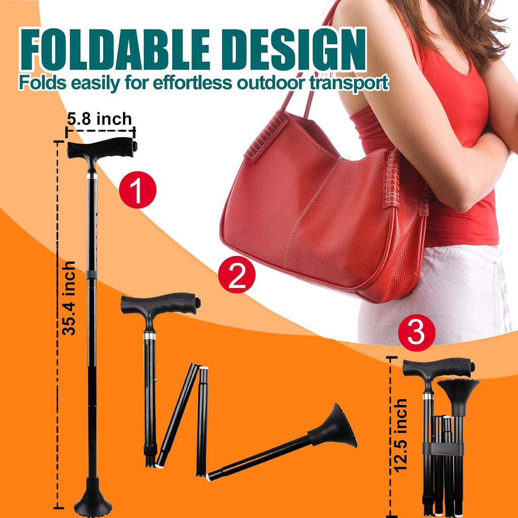 Foldable Lightweight Walking Cane with Light R362294