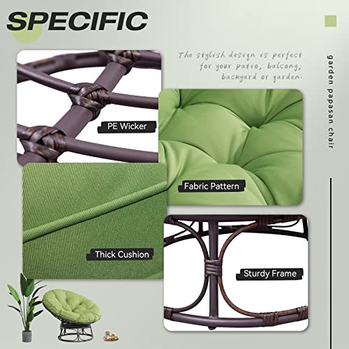 Navy Wicker Papasan Chair with Cushion and Frame X5260